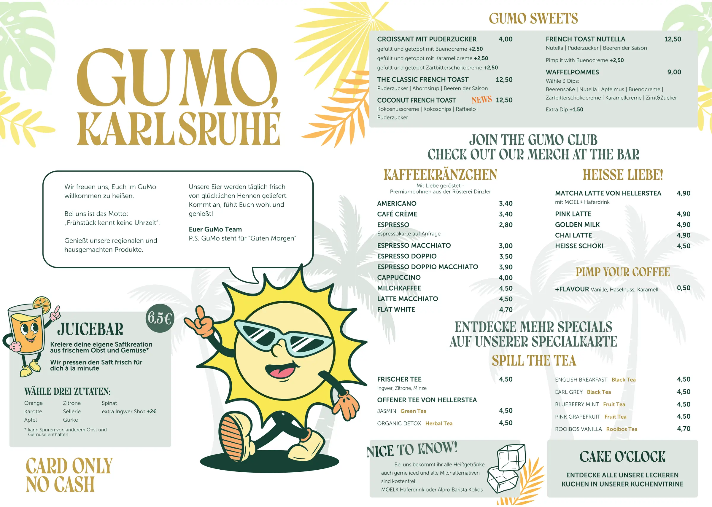 Gumo speisekarte seite 1 und